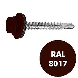 Саморез кровельный RAL-8017 коричневый. 5,5x19