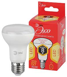Лампа светодиодная 8 Вт E27 R63 2700К 640Лм матовая 220-240В рефлектор ( ECO LED R63-8W-827-E27 ) Б0019082 ЭРА