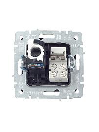 Розетка  двойная RJ11+RJ45 кат.5E РК/Т12-БрЧ черный BRITE  BR-KT20-O-1-K02 IEK