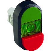 Кнопка управления двойная MPD13-11G (зеленая/красная-выступающая) зеленая линза с текстом (I/O) 1SFA611142R1102 ABB