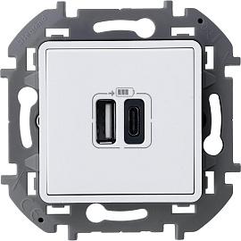 Зарядное устройство с 2USB INSPIRIA скрытой установки тип A+C 240В/5В 3000мА белый 673760 Legrand