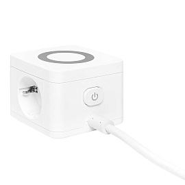 Удлинитель Куб 2 гнезда 3USB 2,4А+зарядное устройство 1,3 метра 1мм2 UBA-CUB-3-WC EKF