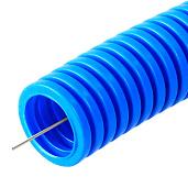 Труба гофрированная ПП легкая 350 Н безгалогенная HF синяя с заземлением диаметр 25мм PR02.0053 Промрукав