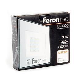 Прожектор светодиодный  30Вт LL-1000 6400K 3000Лм LED OSRAM IP65 AC175-265V/50Hz черный 41539 Feron Pro
