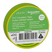 Изолента ПВХ 19мм х 20м желто-зеленая IMT38205 Schneider Electric