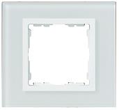 Рамка для розеток и выключателей на 1 пост стекло белого цвета с центральной частью белого цвета 82617-30 Simon S82 Nature