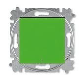 Переключатель одноклавишный LEVIT скрытой установки 10А с подсветкой ориентац. проходной схема 6 механизм с накладкой зелёный / дымчатый чёрный 2CHH590646A6067 ABB