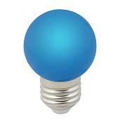 Лампа светодиодная 1 Вт E27 D45 80Лм матовая 220-240В шар Цвет синий IP20 UL-00005647 Volpe