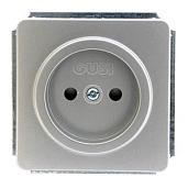 Механизм розетки без заземления  со шторками С1Р2-004  (матовое серебро)   Gusi Electric