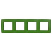 Рамка для розеток и выключателей ЭРА12 4 поста зеленая ( 12-5004-27 ) Б0019430 ЭРА