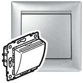Выключатель одноклавишный скрытой проводки 10А I для гостиничных номеров ключ-карта с выдержкой времени алюминий Valena 770235 Legrand