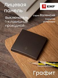 Лицевая панель для выключателя одноклавишного проходного Валенсия 10А графит ESV10-L-025-60 EKF PROxima