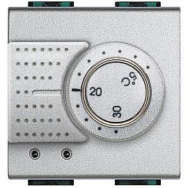 Терморегулятор (термостат) Livinglight электронный комнатный 2А 250В с датчиком теплого пола алюминий NT4441FH Bticino