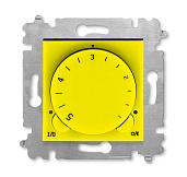 Терморегулятор (термостат) с поворотной ручкой LEVIT скрытой установки 16А жёлтый / дымчатый чёрный 2CHH920003A6064 ABB