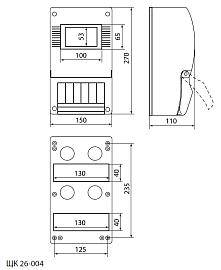 Щит ЩК 26-04 с дверкой Пластик IP20 Б0049275 ЭРА