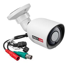 Камера видеонаблюдения (видеокамера наблюдения) аналоговая уличная цилиндрическая малогабаритная MHD 1080P, объектив 3.6 мм (88°); ИК 30 м PRACTICAM PT-MHD1080P-IR.2