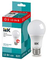 Лампа светодиодная 12,0Вт E27 A60 4000К 12-24В шар LLE-A60-12-12-24-40-E27 IEK