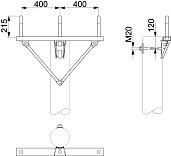 Траверса одноцепная промежуточная 20 кВ, A=400, M24 SH151(R)