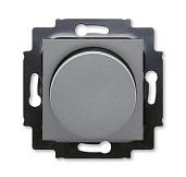 Светорегулятор (диммер) LEVIT скрытой установки поворотно-нажимной 60-600Вт R сталь / дымчатый чёрный 2CHH942247A6069 ABB (2м)