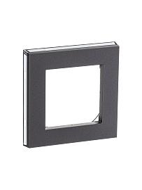 Рамка для розеток и выключателей 1 пост LEVIT сталь / дымчатый чёрный 2CHH015010A6069 ABB