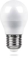 Лампа светодиодная 5 Вт E27 G45 4000К 420Лм матовый 230В шар малый белый 25405 Feron