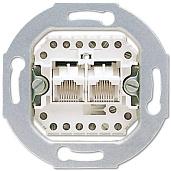 Розетка одинарная RJ11/12 телефонная Ecoprofi 2 х 8 полюсов, RJ45 компьютерная категория 3 механизм EPUAE8-8UPO JUNG