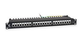 Патч-панель экранированная 19" на 24 порта RJ-45 категория 5e PL-24-Cat.5e-SH-Dual IDC 7002c Cabeus