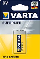 Элемент питания 6F22 SuperLife 9В бл/1 (02022 101 411) батарейка солевая 2022101411 VARTA