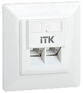 Розетка RJ45+RJ45 компьютерная внутренняя кат.6 FTP 2 порта белый CS2-1C06F-2-1 ITK