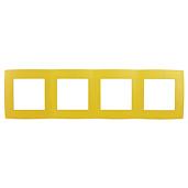Рамка для розеток и выключателей ЭРА12 4 поста желтый ( 12-5004-21 ) Б0019413 ЭРА