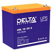 Аккумулятор свинцово-кислотный (аккумуляторная батарея)  12 В 55 А/ч HRL 12-55 X DELTA