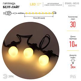 Гирлянда ERABL-WS10 ЭРА ЭРА Белт Лайт набор 10 м, 30 LED ламп (шаг 30 см), теплый свет, 220 В, каучу