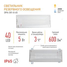 Светильник аварийный светодиодный DPA-301-0-65 непостоянный 40LED 3ч IP65 NiCD (10/240)   Б0044405 ЭРА