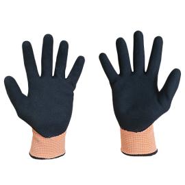 Перчатки для защиты от порезов DY1350S-OR/BLK-9, размер 9 SCAFFA; HPPE+стекловолокно+стальное волокно