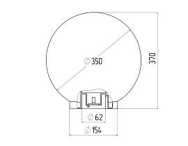 Светильник садово-парковый НТУ 01-100-351 шар опаловый на опору / кронштейн IP44 Е27 max100Вт d350mm Б0048738 ЭРА