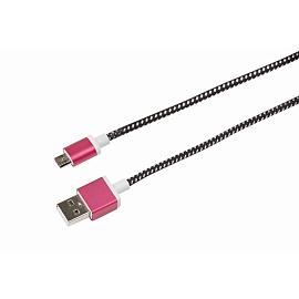 USB кабель microUSB, шнур в тканевой оплетке, черный (усиленный) REXANT