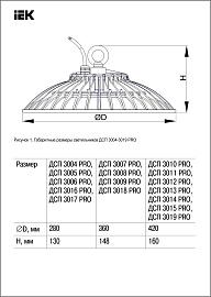 Светильник ДСП 3015 PRO 250Вт 120гр 6500К IP65 алюминий IEK