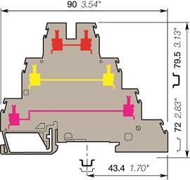 Клемма D4/6.T3.V0, 3-уровневая клемма, винт., 4мм.кв. 1SNA299683R0100 TE Connectivity