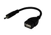 USB кабель OTG mini USB на USB шнур 0.15 м черный REXANT 18-1181