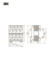 Выключатель автоматический KARAT 4А 4П четырехполюсный характеристика B 4,5кА ВА 47-29 MVA20-4-004-B IEK