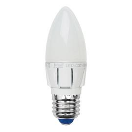 Лампа светодиодная 6 Вт E27 C37 4500К 560Лм матовая свеча Palazzo DIM ( LED-C37-6W/NW/E27/FR/DIM ALP01WH ) 08689 Uniel