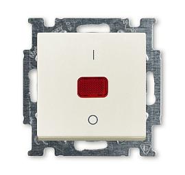 Механизм выключателя одноклавишного Basic55 2 полюса с линзой, с неоновой лампой, с маркировкой I/O, 20 А / 250 В, chalet-white 1020-0-0093 2CKA001020A0093 ABB
