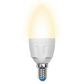 Лампа светодиодная 6 Вт E14 C37 3000К 600Лм матовая 175-250В свеча Palazzo DIM диммируемая ( LED-C37-6W/WW/E14/FR/DIM PLP01WH ) UL-00000690 Uniel