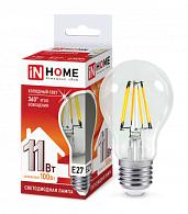 Лампа светодиодная LED-A60-deco 11Вт 230В Е27 6500К 990Лм прозрачная 4690612026169  IN HOME