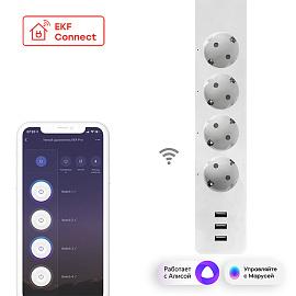 Удлинитель умный c USB Wi-Fi PRO HomeConnect RCE-2-WF EKF