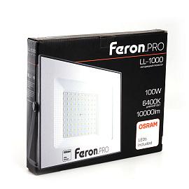 Прожектор светодиодный 100Вт LL-1000 6400K 10000Лм LED OSRAM IP65 AC175-265V/50Hz черный 41541 Feron Pro