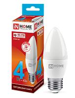 Лампа светодиодная LED-СВЕЧА-VC 4Вт 230В Е27 4000К 360Лм 4690612030098 IN HOME