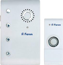 Звонок дверной беспроводной Е-367  2*1,5V/AA (35 мелодий) кнопка IP44 белый 23674 Feron
