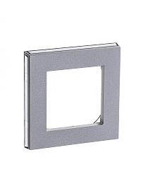 Рамка для розеток и выключателей 1 пост LEVIT серебро / дымчатый чёрный 2CHH015010A6070 ABB