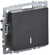 Выключатель 1-клавишный проходной с индикацией 10А ВС10-1-7-БрЧ черный BRITE BR-V12-1-10-K02 IEK